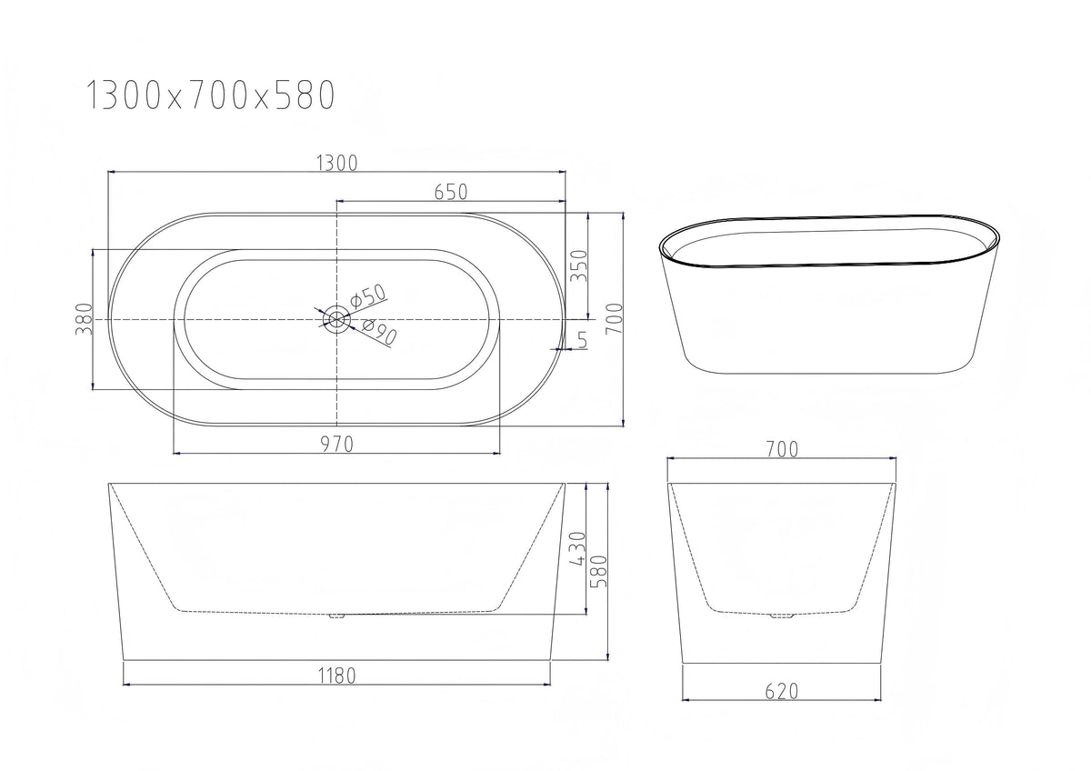 ISEO Freestanding Bathtub - Gloss White