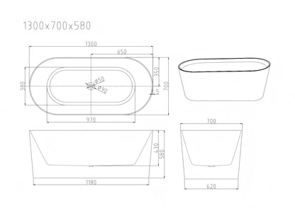 ISEO Freestanding Bathtub - Gloss White