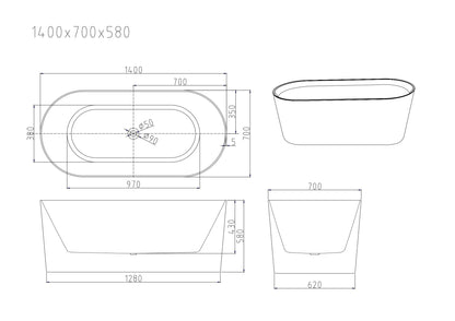 ISEO Freestanding Bathtub - Gloss White