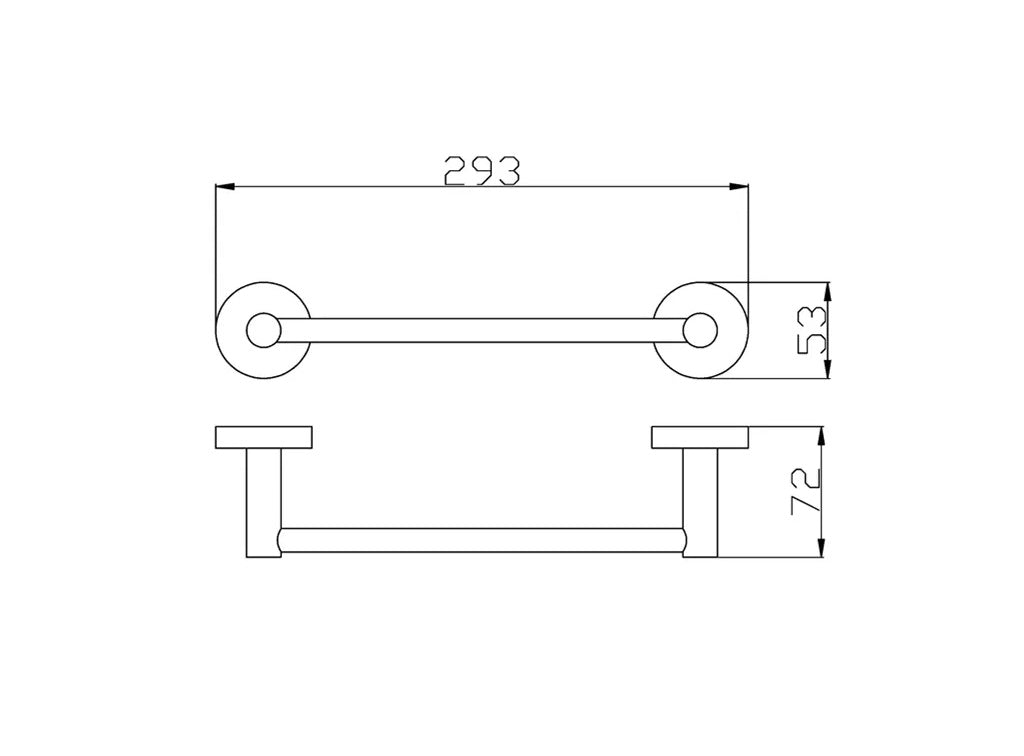 INSPIRE RONDO SINGLE NON-HEATED TOWEL BAR  250MM