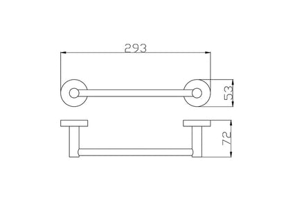 INSPIRE RONDO SINGLE NON-HEATED TOWEL BAR  250MM