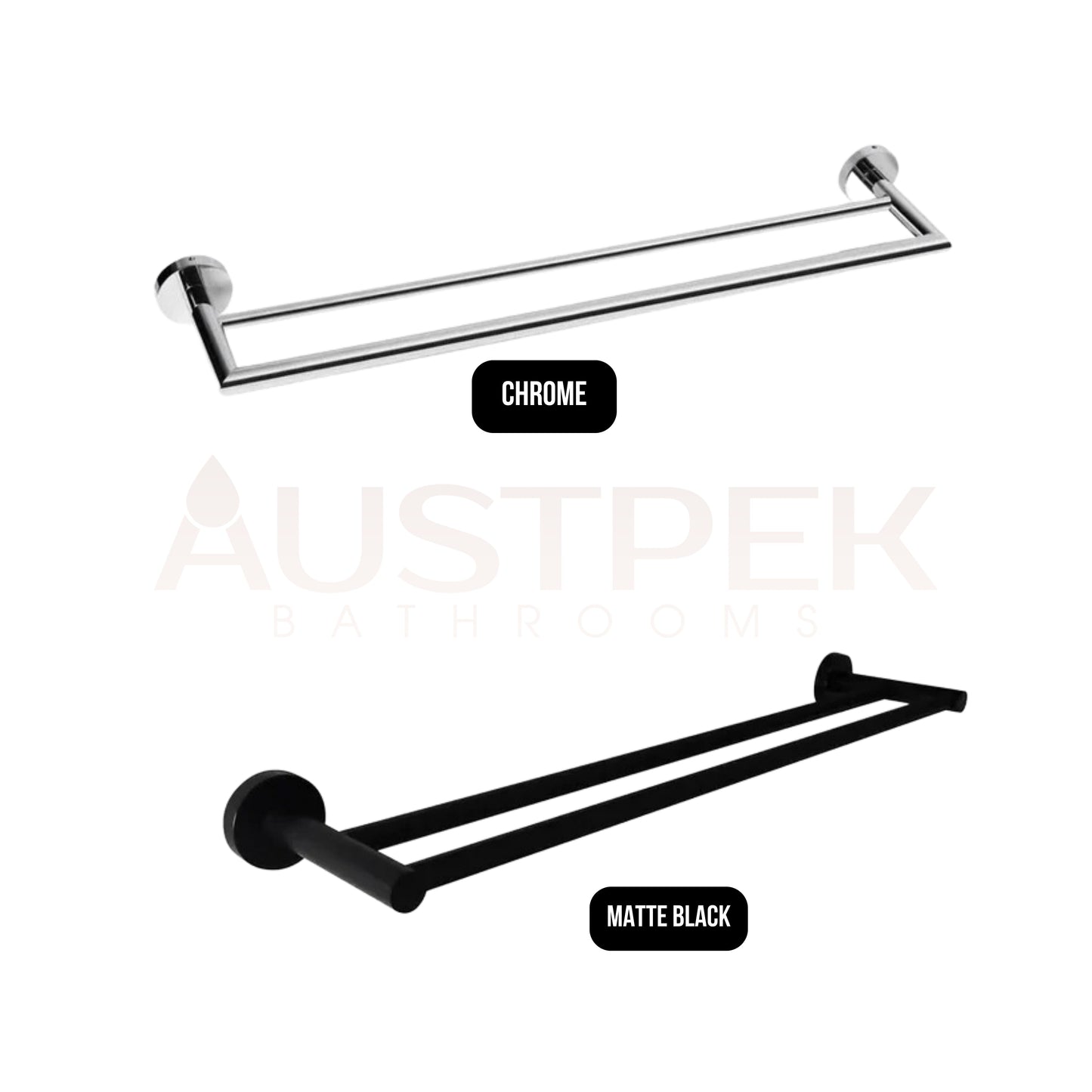 INSPIRE RONDO DOUBLE NON-HEATED TOWEL RAIL  600MM