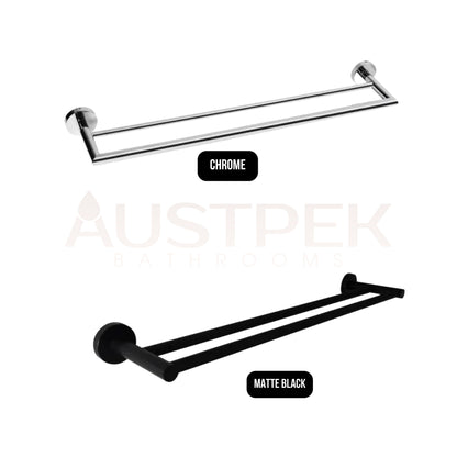 INSPIRE RONDO DOUBLE NON-HEATED TOWEL RAIL  600MM