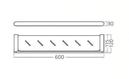 INSPIRE VETTO METAL SHELF GUN METAL 600MM
