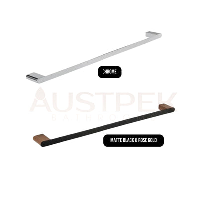 INSPIRE ZEVIO SINGLE NON-HEATED TOWEL RAIL CHROME 600MM AND 750MM
