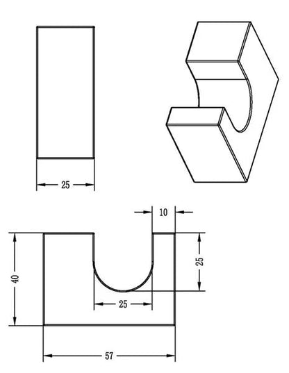 INSPIRE TARAN ROBE HOOK  57MM