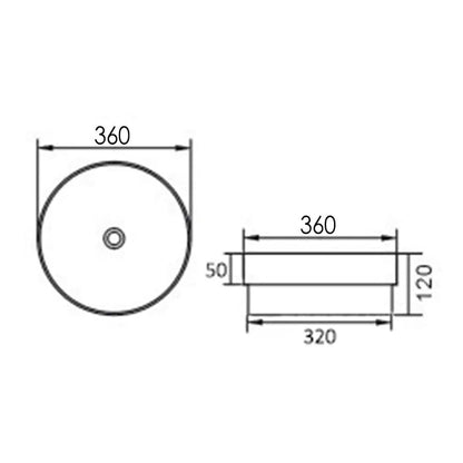 INSPIRE SEMI INSET BASIN  360MM