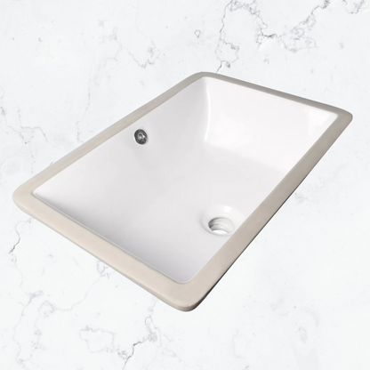 Otti Undermount Square 505x375x190 Basin with Overflow Gloss White
