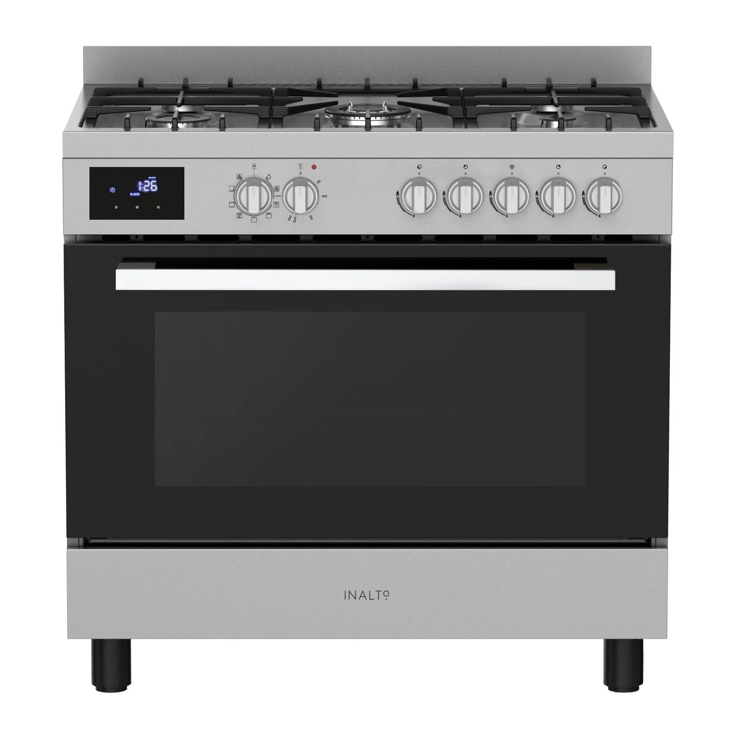 Oven Free-standing 900mm InAlto Dual Fuel S/Steel (Clear Glass Door)