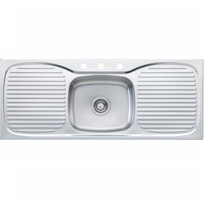 Oliveri Ultraform single bowl topmount sink dbl drainer