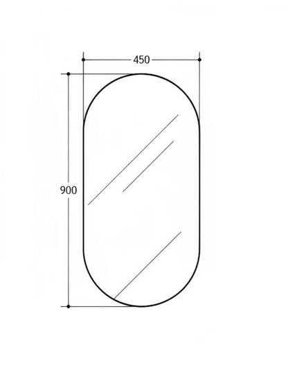 INSPIRE OVAL PENCIL EDGE MIRROR 900MM