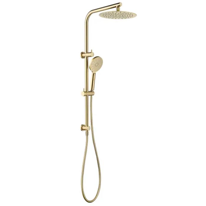 Inspire Pavia Round Twin Shower On Rail Brushed