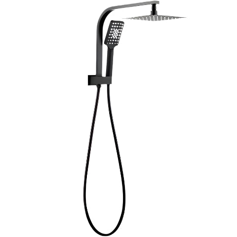 Inspire Taran Square Compact Twin Shower Top Inlet Gun metal