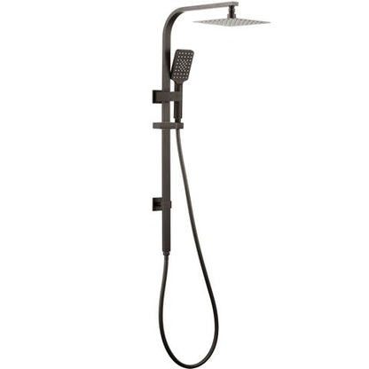 Inspire Taran Square Twin Shower On Rail Gun Metal