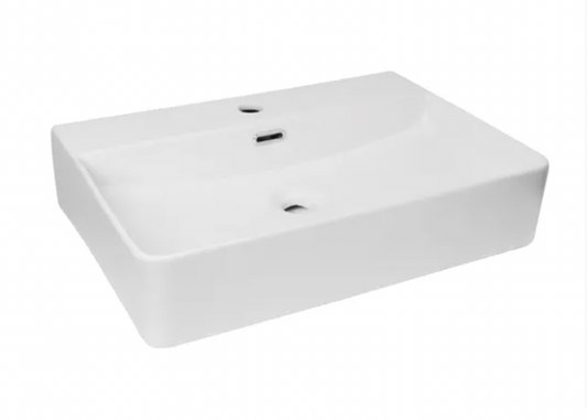 Inspire Wall Hung Square Basin 1 Tap Hole  600x420