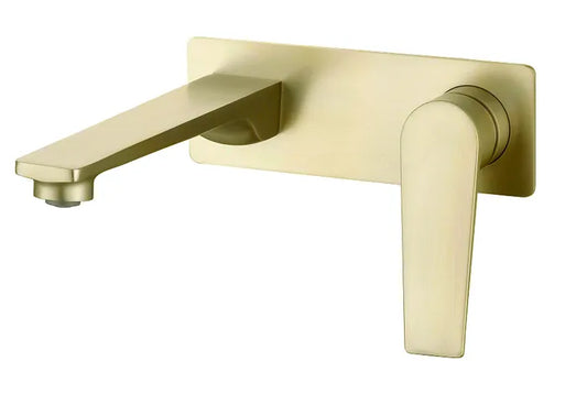 Inspire Zevio Wall Basin Mixer Set Brushed