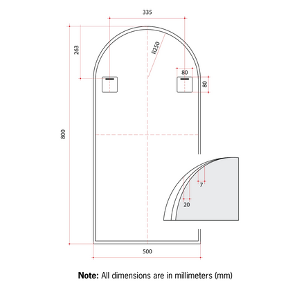 Thermogroup Ablaze Juno Arch White Framed Mirror