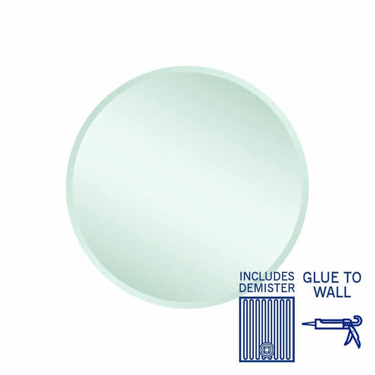 KR6060GTD Round 18mm Bevel Edge Mirror with Demister