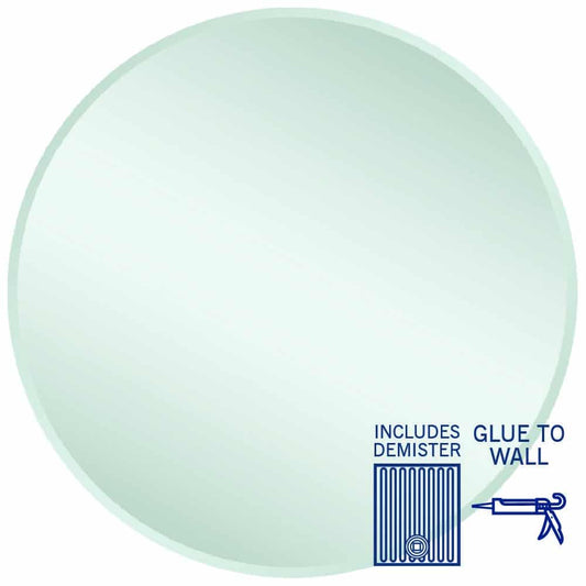 KR9090GTD Round 18mm Bevel Edge Mirror with Demister