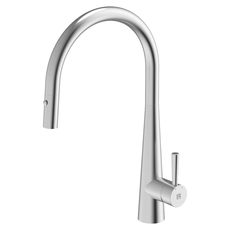 316 Gooseneck Pull Out Dual Spray Function Stainless Steel Kitchen Mixer