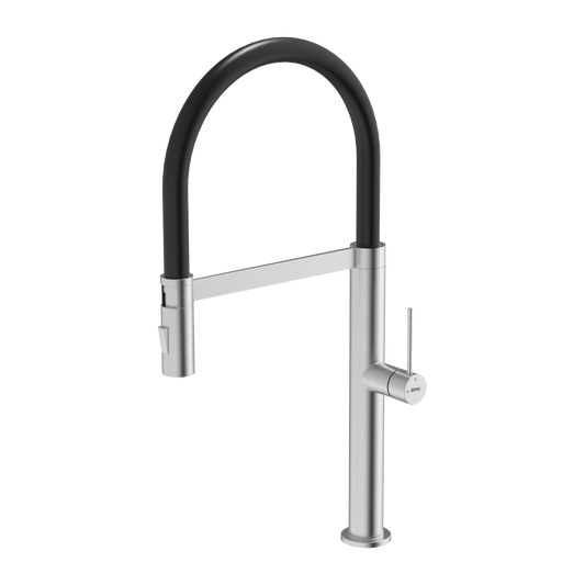 304 Chef Dual Spray Magnetic Pull Down Kitchen Mixer - Brushed Steel