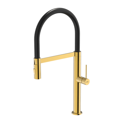 304 Chef Dual Spray Magnetic Pull Down Kitchen Mixer - Eureka Gold
