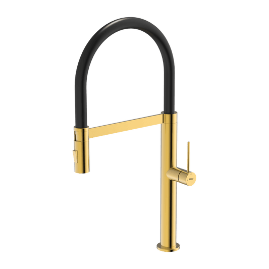 304 Chef Dual Spray Magnetic Pull Down Kitchen Mixer - Eureka Gold