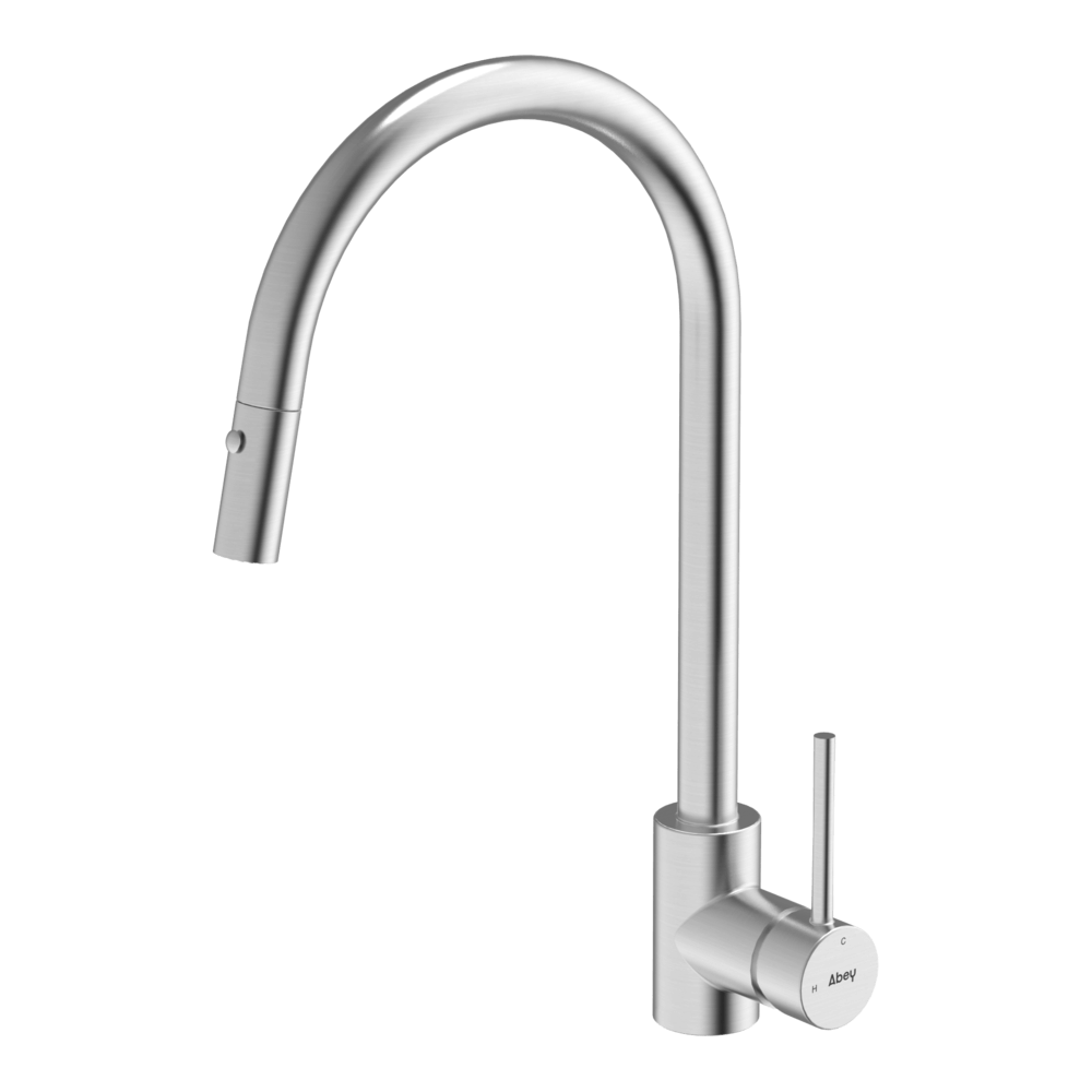 316 Gooseneck Pull Out Dual Spray Function Stainless Steel Kitchen Mixer