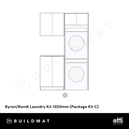 Otti Byron/Bondi Natural Oak Laundry Kit 1305mm (Package Kit C)