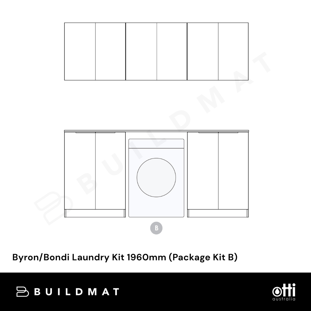 Otti Byron/Bondi Natural Oak Laundry Kit 1960mm (Package Kit B)