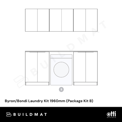 Otti Byron/Bondi Natural Oak Laundry Kit 1960mm (Package Kit B)