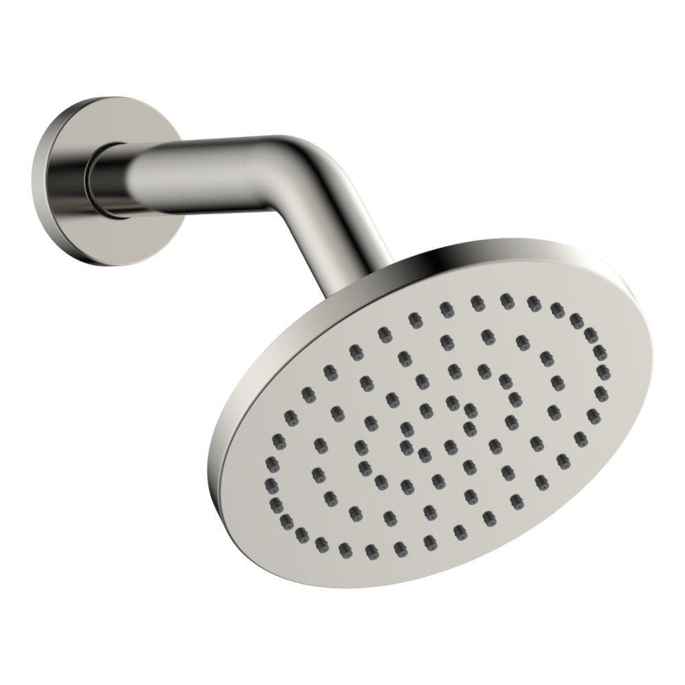 ABS 150mm Round Shower with 190mm Arm - Brushed Nickel