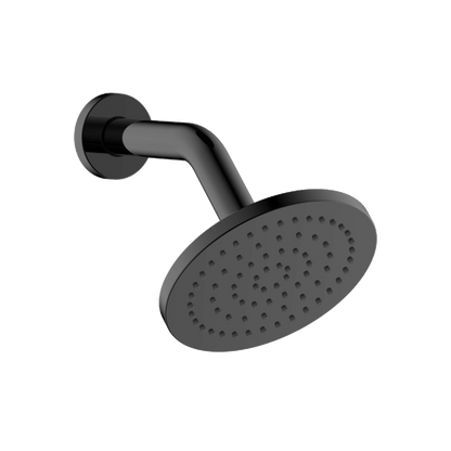 ABS 150mm Round Shower with 190mm Arm - Black