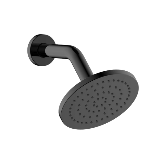 ABS 150mm Round Shower with 190mm Arm - Black