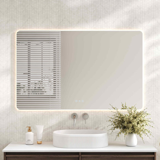 Luna LED Rectangular Mirror 1200mm - with Adjustable LED Lighting - 1200 x 750mm