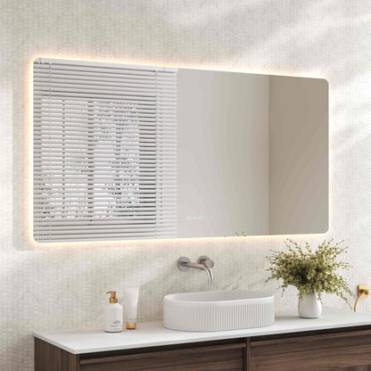 Luna LED Rectangular Mirror 1500mm - with Adjustable LED Lighting