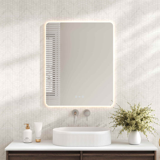 Luna LED Rectangular Mirror 600mm - with Adjustable LED Lighting - 600 x 750mm