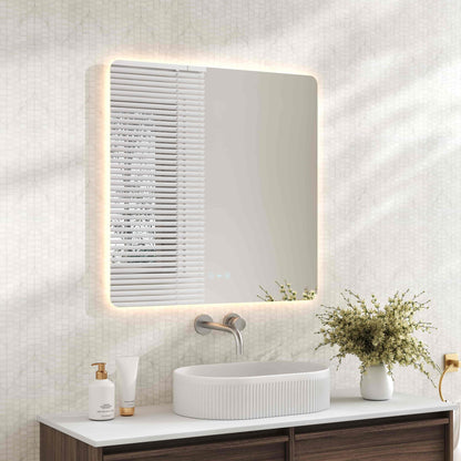 Luna LED Square Mirror 750mm - with Adjustable LED Lighting