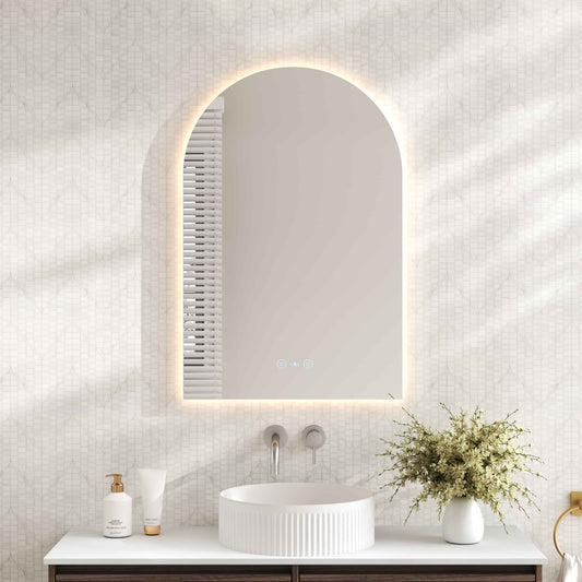 Luna LED Arch Mirror 600 x 900mm - with Adjustable LED Lighting - 600 x 900mm