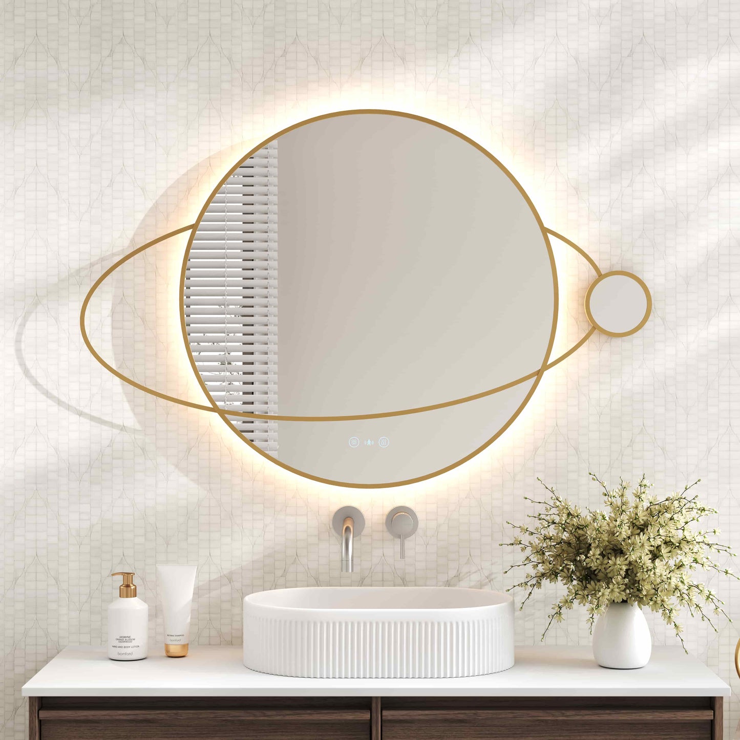 Luna 950×800mm LED Planet Mirror - 950×800mm