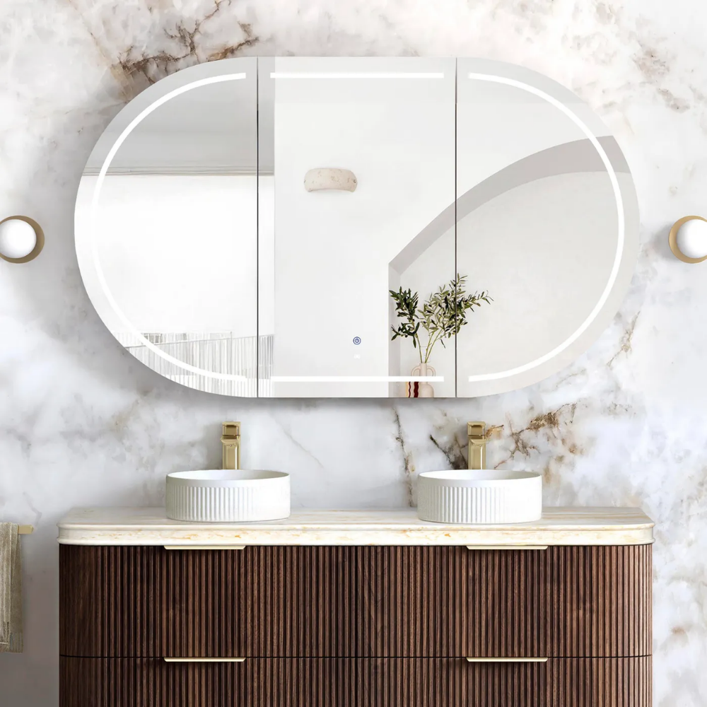 Otti Bondi LED 1500x900mm Premium Edition Shaving Cabinet Sable Walnut