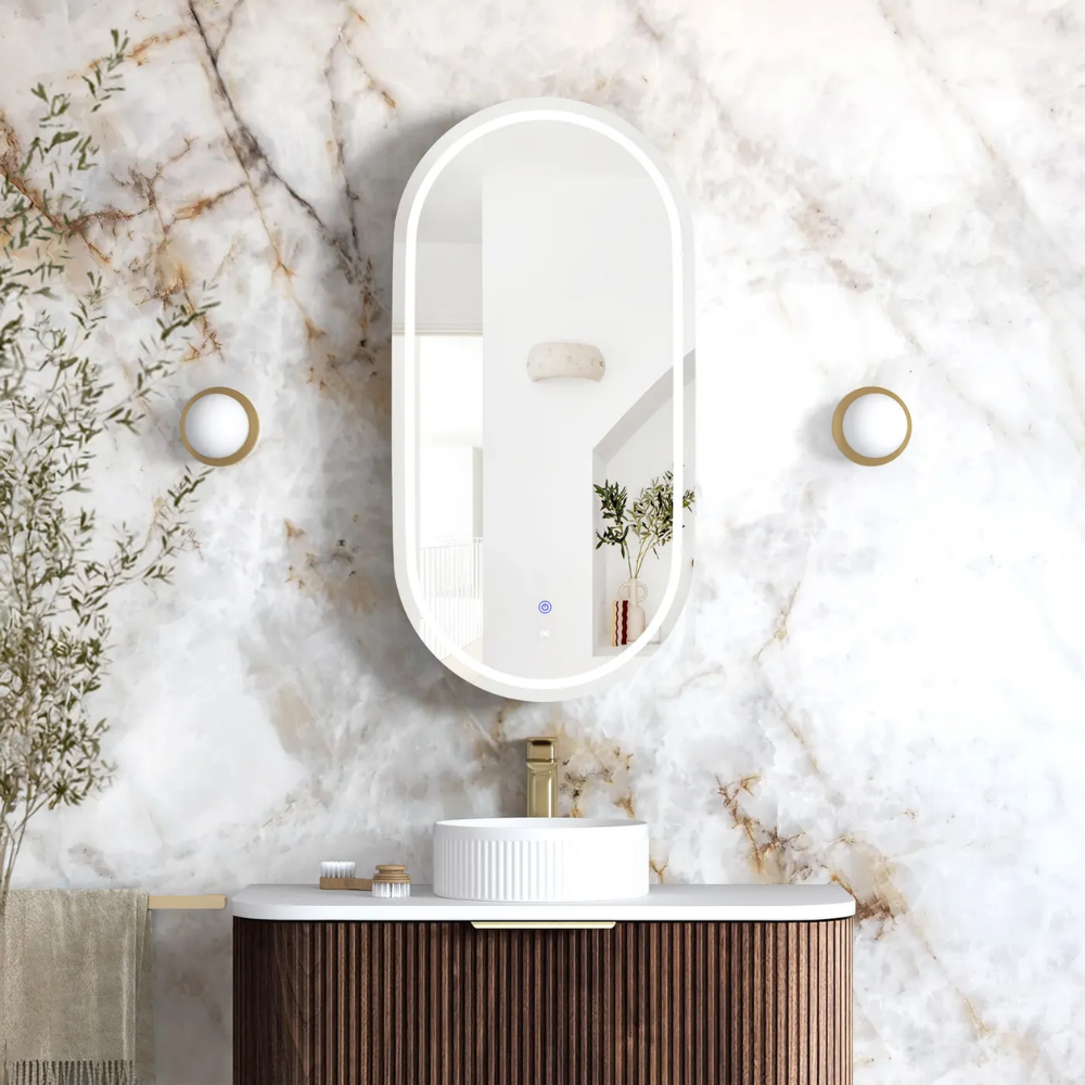 Otti LED Noosa 900mm Sable Walnut Shaving Cabinet Premium Edition