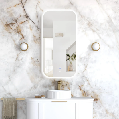Otti LED Newport 900mm Frameless Back Lit Tuffi Mirror Soft Square