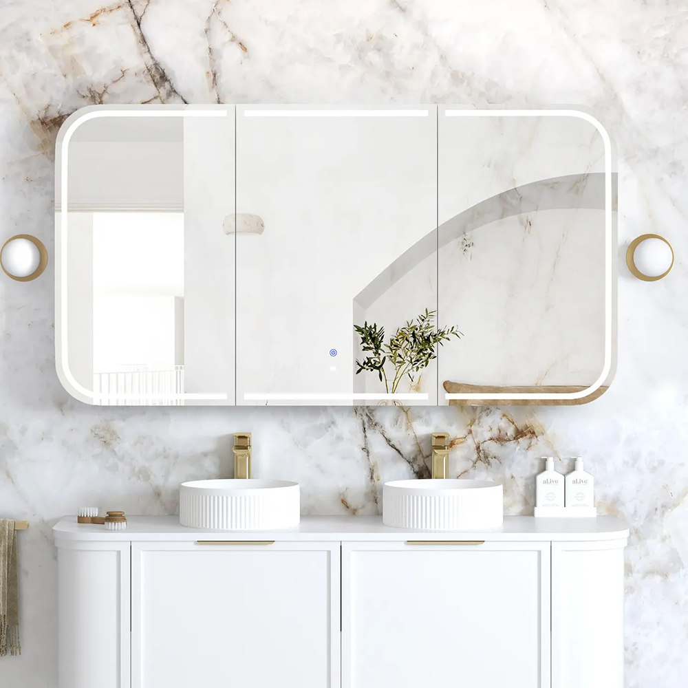 Otti Led Newport 1500mm White Shaving Cabinet Premium Edition Matte White
