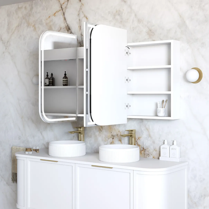 Otti Led Newport 1500mm White Shaving Cabinet Premium Edition Matte White