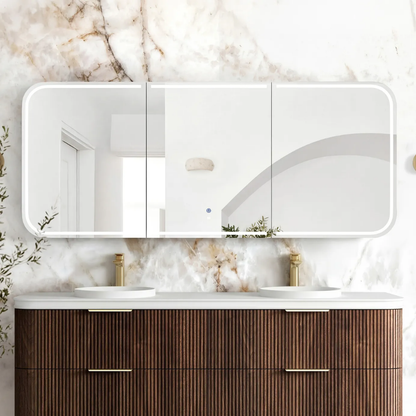 Otti LED Newport 1800mm Sable Walnut Shaving Cabinet Premium Edition