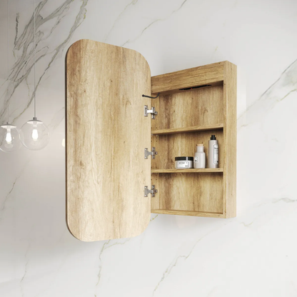 Otti LED Newport 900x450mm Natural Oak Shaving Cabinet Premium Edition