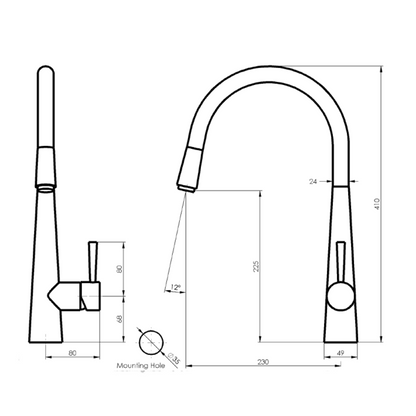 Greens Galiano Pull Down Sink Mixer