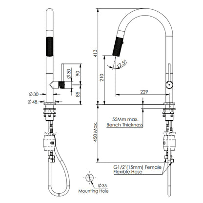 Greens Reflect Pull-Down Sink Mixer Lead Free