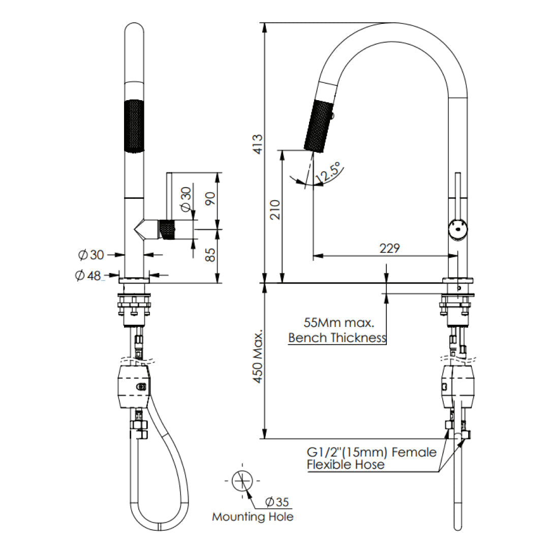 Greens Reflect Pull-Down Sink Mixer Lead Free